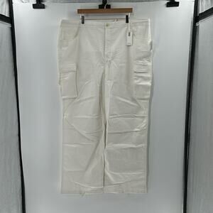 Good American Women's Baggy Cargo Pants - Cloud White - 22 Plus - NWT